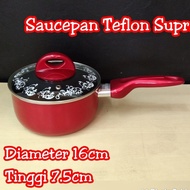 MERAH Supra Saucepan 16cm Red Teflon Supra Pan 16cm