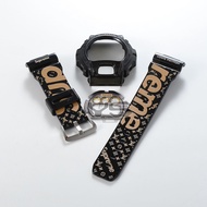 (YScustom) DW6900 CUSTOM PRINTING " LV SUPREME " JELLY BLACK BAND AND BEZEL WATCH STRAPS