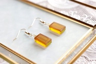 樹脂藝術 長方形耳環琥珀糖