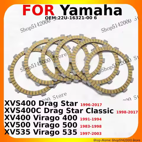 Motorcycle Friction Clutch Discs For Yamaha XVS400 Drag Star XVS400C Classic XV400 Virago 400 XV500 