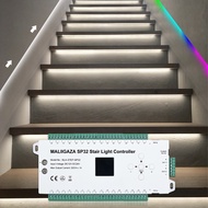 1-32step Stair LED Strip Light Controller 24V Motion Sensor With Side Running Water COB Strip Effect