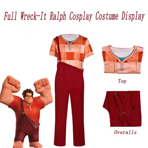 Anime Wreck It Ralph Vanellope Cosplay Costume T-shirt Overalls Halloween Party Outfit