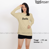 KAOS LENGAN PANJANG BESTIE LUCU T-SHIRT FASHION WANITA CEWEK KATUN PREMIUM DISTRO LENGAN PENDEK CUST