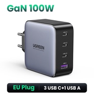 UGREEN EU 100W GaN 4-Port Fast Charger 3C1A 3 Type C 1 USB A Charger ompatible for iPhone 14 13 Pro