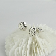 龜背竹耳環 純銀