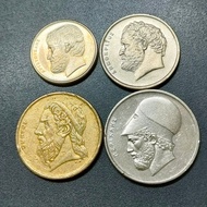 Greece A Set Of Coins 1976 -1990 ( 4 Coins )