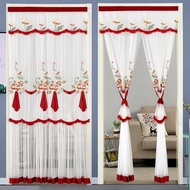 Lace door Curtain Perforation-Free household Anti-mosquito Gauze Curtain Bedroom Bathroom Long door Curtain Partition Curtain Perforation-Free Velcro Sticker door Straws without perforations, Straws repellent2024.1.17