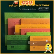 SIXIS Watercolor Paper Block, 20 Sheets 300g Watercolor Sketchbook,  100% Cotton Art Paper 32K 16K 8
