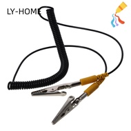 LIAOYING Anti-Static ESD Grounding Cable, 2mm 180cm / 71" Coiled Cord, Polyurethane Black Male-to-Fe