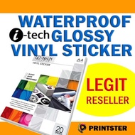 Waterproof i-Tech Glossy Vinyl Sticker Sheets - A4 (20 Sheets)