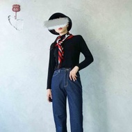 尋寶古著-Lee經典深藍直筒牛仔褲size28