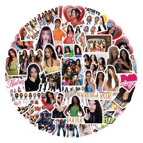 60 KATSEYE girl group stickers decorative stationery hand account water cup computer waterproof stic