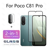 2 In 1 Poco C81 Pro HD Tempered Glass Screen Protector For Poco C81 C85 C71 C71 X7 Pro Redmi A7 Pro 