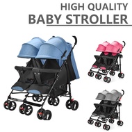 Kids Stroller Baby Twin Stroller Can Sit and Lie Newborn Baby Stroller Umbrella Car Double Child Stroller Super Portable Folding