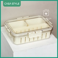 (CASA) Tempat Penyimpanan / Kotak Makanan Kulkas 3 Sekat / Food Container Freezer Kecil