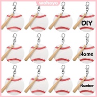 12 Set Baseball Acrylic Keychain DIY Baseball Keychain Blanks Kit (White) [wohoyo.sg]