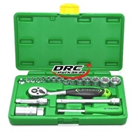 Tekiro 1/4" - 3/8" 21 Pcs Socket Wrench Set - Plastic Box Shock Socket Set