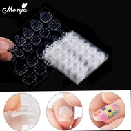 Monja 10/50 Sheets Jelly Glue Clear Ultra Thin Double Sided Adhesive Stickers Nail Tips False Manicu
