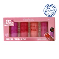 Set Victoria Key Makeup Jelly Blush Stick Natural And Cheek Contour Dual-use Blush Lip J8n0