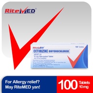 RiteMED Cetirizine 100 Tablets (Allergy Relief)