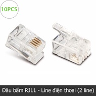 10 pcs - RJ11 4pin telephone cable connector - RJ11 4P4C plug
