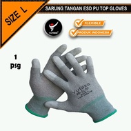 PALM FIT YUTAKA PU TOP GLOVES - L / ANTISTATIK TOP ESD PU GLOVES / YUTAKA PU TOP PALM FIT GLOVES - L