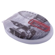 Adult Seat Cover With Foam Padding Plastic Toilet Bowl London Pattern/1 Piece