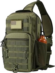 Tactical Shoulder Sling Bag, Small Chest Pack, 13L Backpack for Men Outdoor Sports, Olive