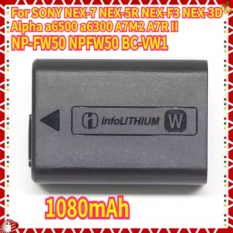 NP-FW50 NPFW50 Battery For SONY NEX-7 NEX-5R NEX-F3 NEX-3D Alpha a6500 a6300 A7M2 A7R II 1080mAh Cam