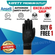 [ORIGINAL] Ansell Edge 48-126 PU Coated Industrial Work Gloves(1Pair) Safety Glove Protective Glove 