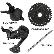 SHIMANO CUES U4000 9Speed Groupset สําหรับ MTB จักรยาน U3020 หรือ U4020 ด้านหลัง Derailleurs CN-LG50
