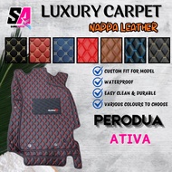 PERODUA Ativa 5D 6D Premium Carpet Floor Mat Nappa Leather Rear Mat Liner Carpet Custom Made PU Leat