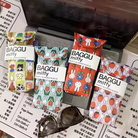 Miffy Rabbit Cute Sunglasses Storage Bag Cotton Glasses Bag Outdoor Cute Kitty Rabbit Sunglasses Pro