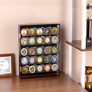 Commemorative Coin Storage Box Acrylic Round Coin Box Transparent Coin Display Box Gold Coin Badge B