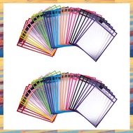 (ZWNA) 60 Pack Dry Erase Pockets PVC Transparent Sewn Dry Erase File Bag Reusable Dry Erase Bag