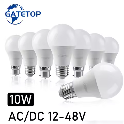 Low voltage LED Bulb AC DC 12V 24V 48V A60 E27 B22 Base Lamps 10W Bombilla For Solar Led Light Bulbs