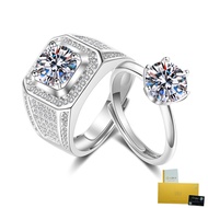 With Gra Certificate-S926 Silver Moissanite Couple Couple Rings Wedding Diamond Ring Elegant Luxury 