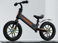 RUN2FREE - 兒童無腳踏平衡車/滑步車(14吋閃光橡膠充氣輪車胎適合身高95-130cm) - 黑色