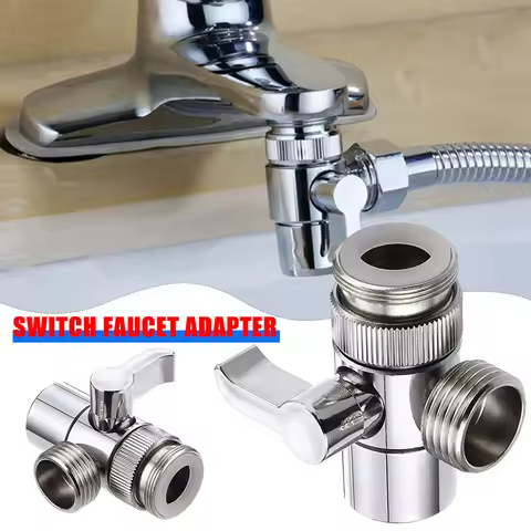 3 Way Faucet Connector Splitter Faucet Diverter Valve Leak-Proof Easy-to-Install Faucet Splitter Val