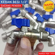 (1/2") 1/2 IN SHORT IRON WATER FAUCET - 1/2" SHORT HANDLE WATER FAUCET