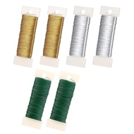 0.35 mm X 300 M Thin 6 Rolls Flower Wire Thin Gold Green SilverWire for CraftsJewellery WireWinding 
