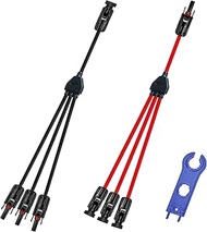 WOODGUILIN Solar Y Connector,Solar Y Branch Parallel Cable,Solar 1 to 3 Male Female Connector Adapte