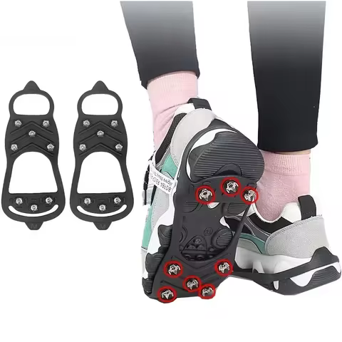 8 Teeth Ice Gripper Spike For Shoes Winter Outdoor Anti-slip Hiking Mountain Climbing Ice Snow Cramp