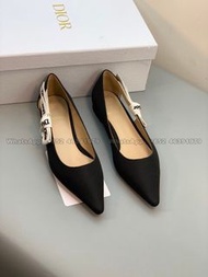 💟Dior J'Adior 飾帶平底鞋 黑色 35-39 斷碼#全實拍 100%new 一腳蹬 單鞋 懶人鞋 休閒鞋 女鞋，lazy shoes, ballet flats, casual shoes