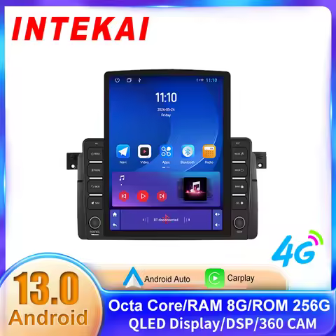 9.7" Vertical Style Tesla Screen Android 13 Car Radio for BMW E46 M3 318i 320i 325i 330335 1998-2006