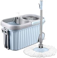 Spin Mop and Bucket System with 2 Microfiber Mopds with Detergent Dispenser for Floor Cleaning Decoration
