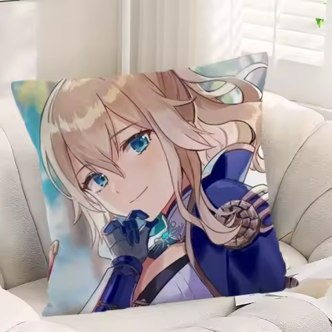 Genshin Impact Jean Pillow Covers Decorative Cushions Cover for Sofa Sleeping Pillows Room Decoratin