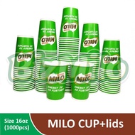 Milo Cup 16oz + Lids (1000 pcs)