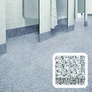 Flake WHITE GREY MIX Epoxy Coating Full Set Toilet Kitchen Floor Tile Leaking Anti-slip ( FLAKE 5KG /PRIMER 5L / CLEAR COAT 5L ) Greentech Paint