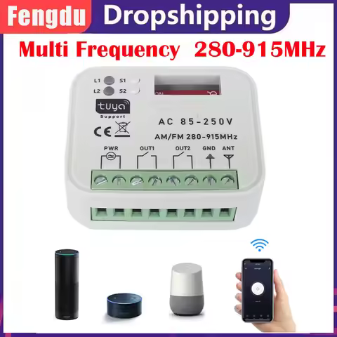 AC/DC9-30V Frequency 280-915MHz Rolling&Fixed Code Garage Door Receiver Remote Control